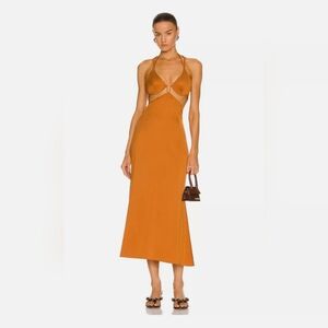 CULT GAIA "Kisha" bustier cutout midi dress